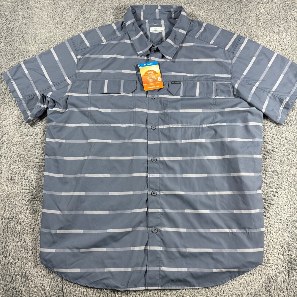 Columbia Silver Ridge 2.0 Multi Plaid Mens XL Blue Short Sleeve Fishing Shirt